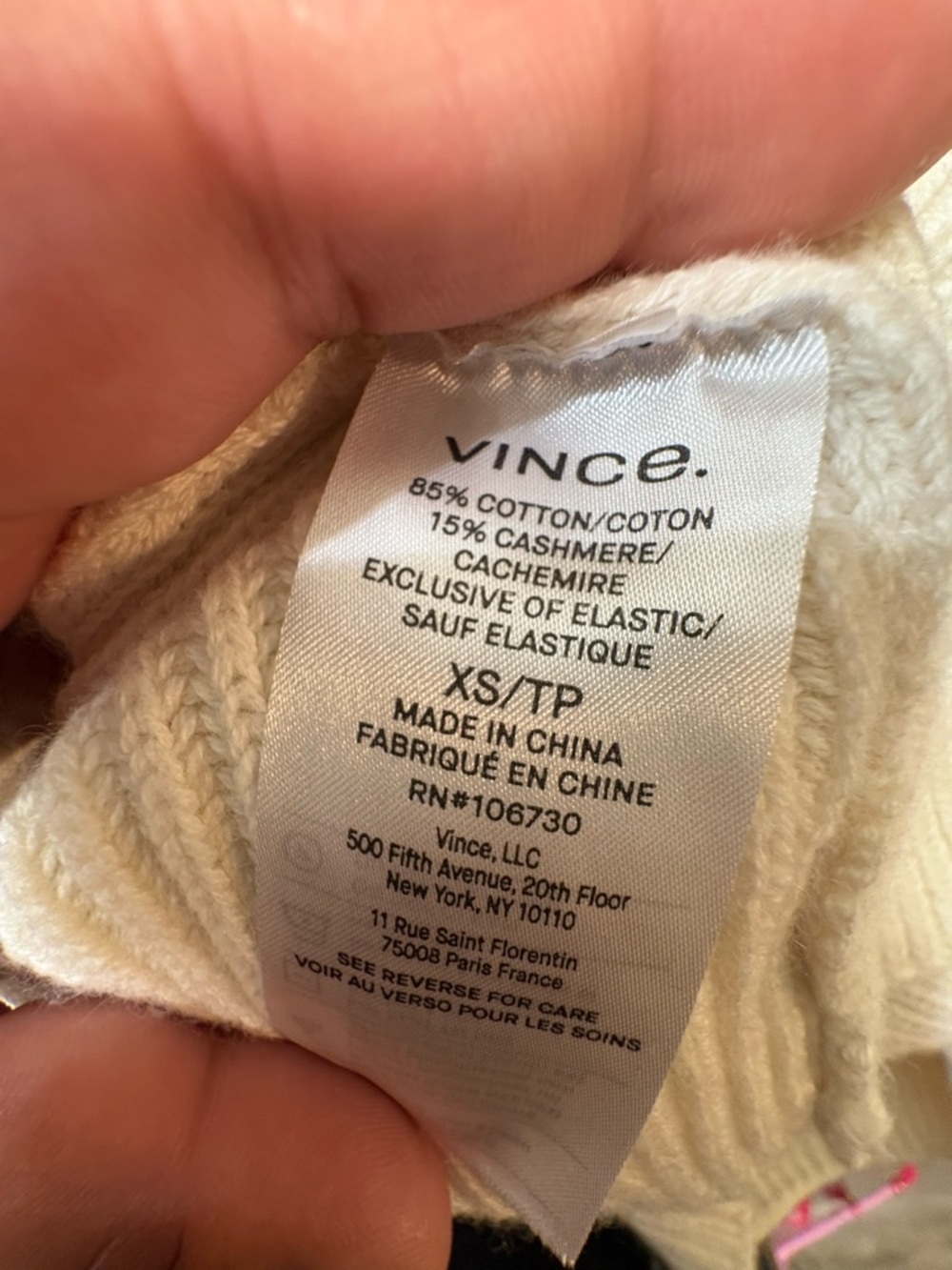 Vince Classic viory Ribbed Women's Sweater 15% cashmere - Picture 8 of 8